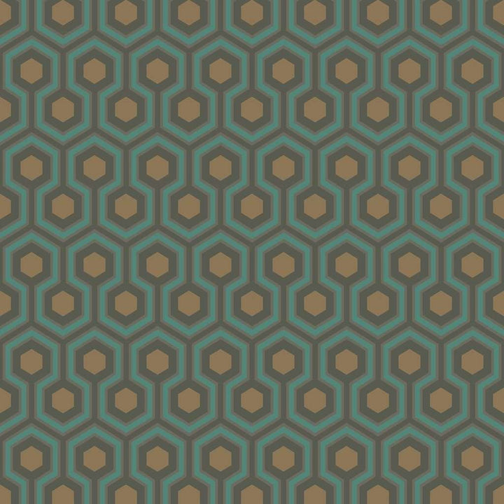 Hicks' Hexagon-behang-Tapete-Cole & Son-Teal-Rol-95/3018-Selected Wallpapers