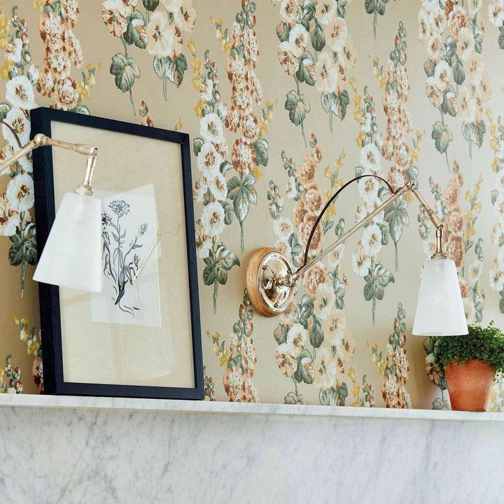 Hollyhocks-behang-Tapete-Sanderson-Selected Wallpapers