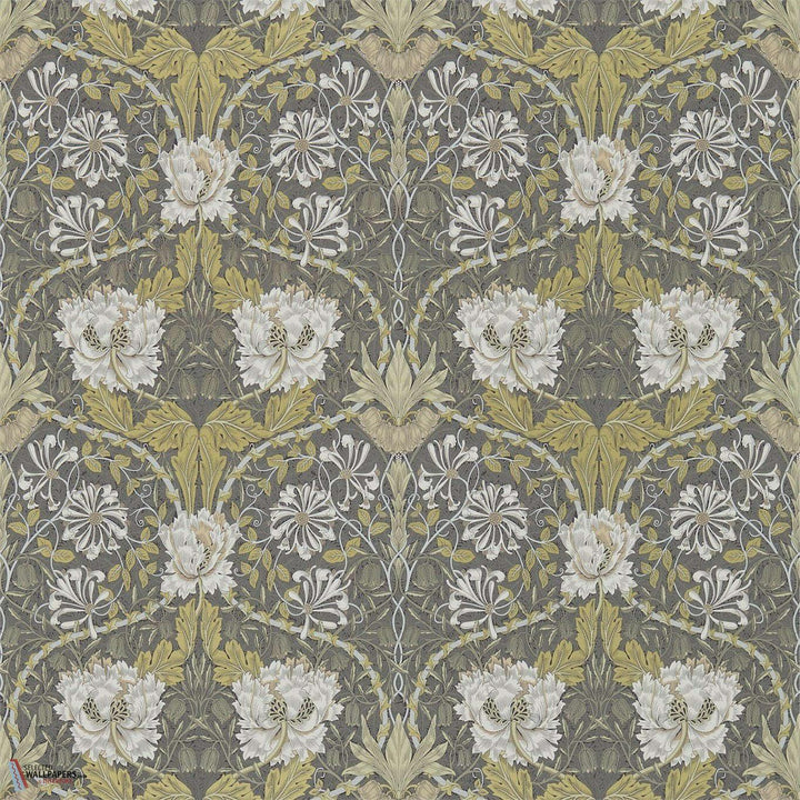 Honeysuckle and Tulip-behang-Tapete-Morris & Co-Charcoal/Gold-Rol-214701-Selected Wallpapers