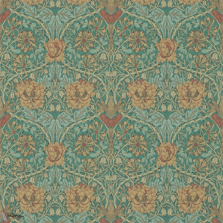 Honeysuckle and Tulip-behang-Tapete-Morris & Co-Emerald/Russet-Rol-214704-Selected Wallpapers