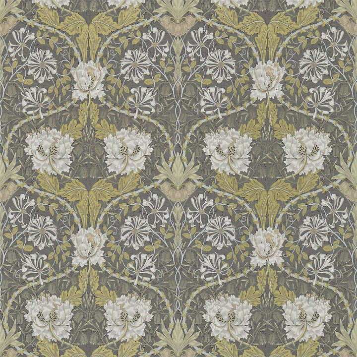 Honeysuckle and Tulip-behang-Tapete-Morris & Co-Charcoal/Gold-Rol-214701-Selected Wallpapers