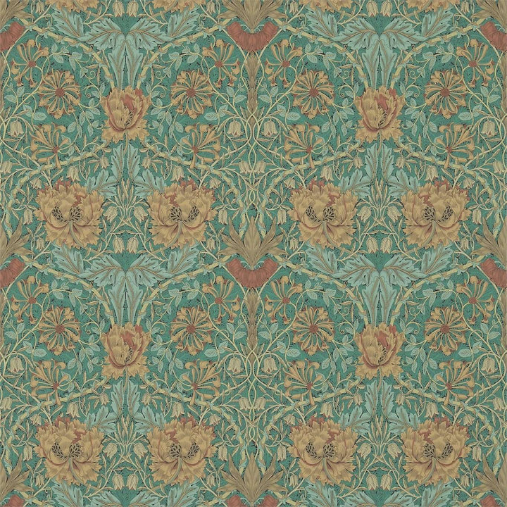 Honeysuckle and Tulip-behang-Tapete-Morris & Co-Emerald/Russet-Rol-214704-Selected Wallpapers
