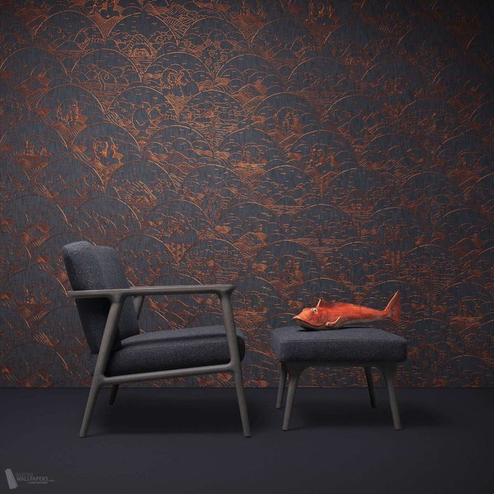 Indigo Macaque-behang-Tapete-Moooi-Selected Wallpapers