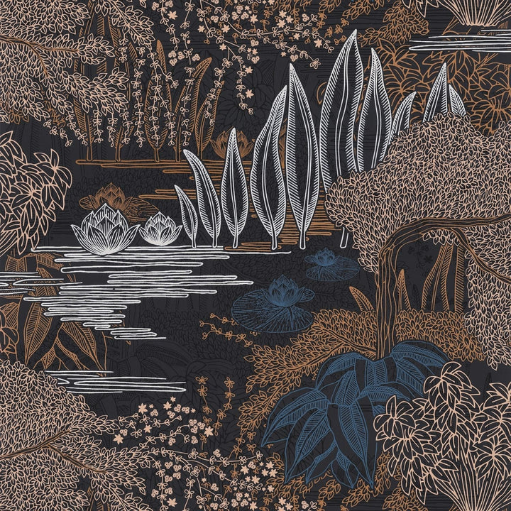 Jasmin-Behang-Tapete-Casamance-Encre/Cuive-Rol-75680406-Selected Wallpapers