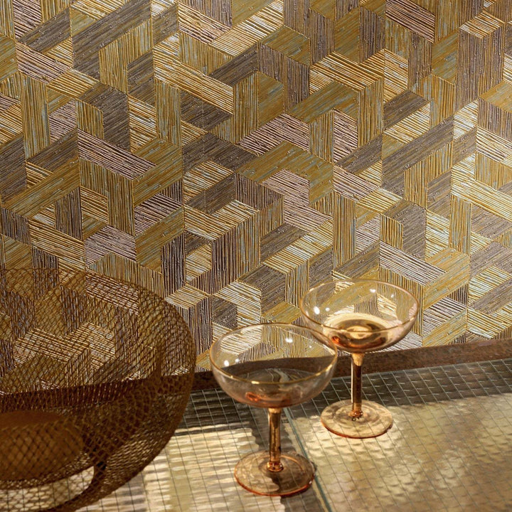 Juego de Paja (metal)-behang-Tapete-Elitis-Selected Wallpapers