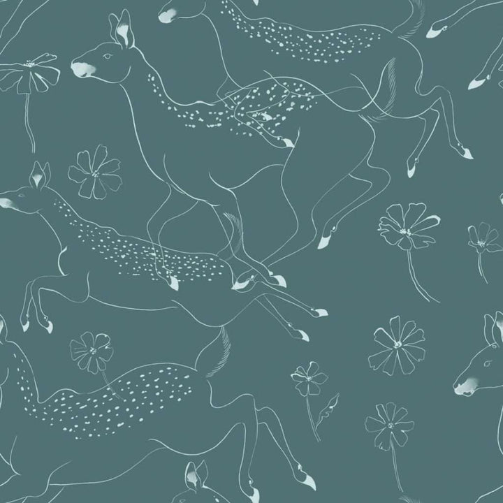 Jumping Bambis-behang-Tapete-Coordonne-Aqua-Rol-9700164-Selected Wallpapers
