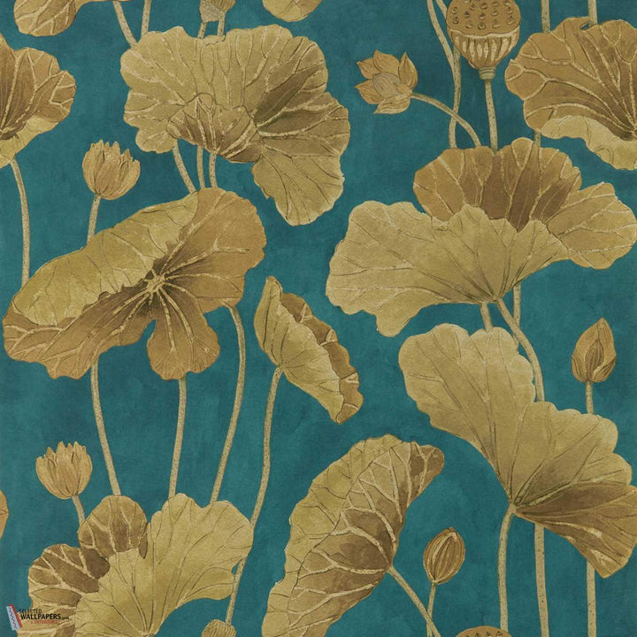 Lotus Leaf-Behang-Tapete-Sanderson-Midnight/Copper-Rol-217127-Selected Wallpapers