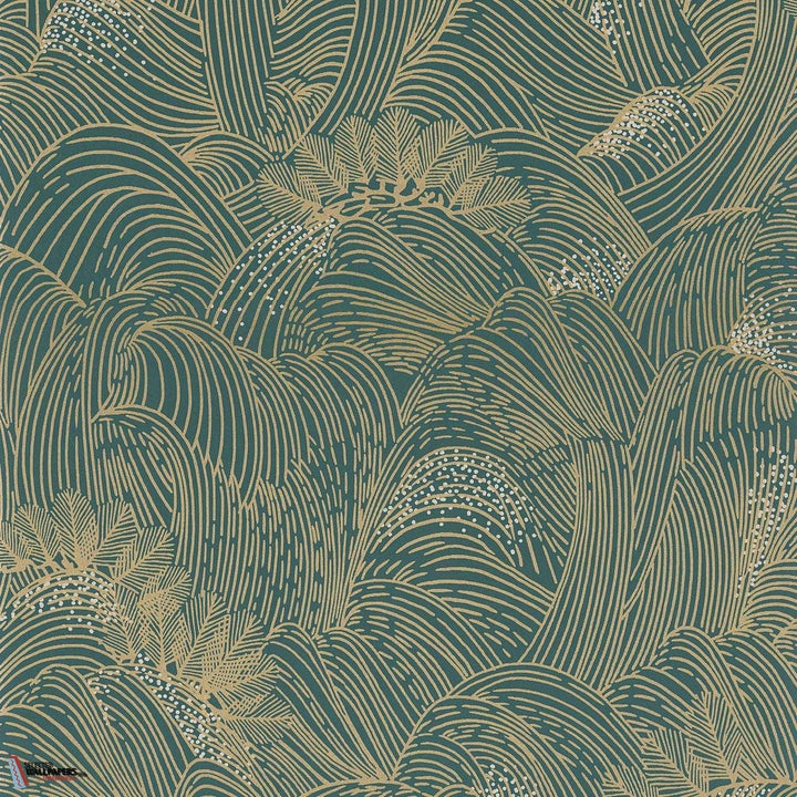 Maree Haute-Behang-Tapete-Casamance-Vert Anglais/Dore-Rol-75902344-Selected Wallpapers