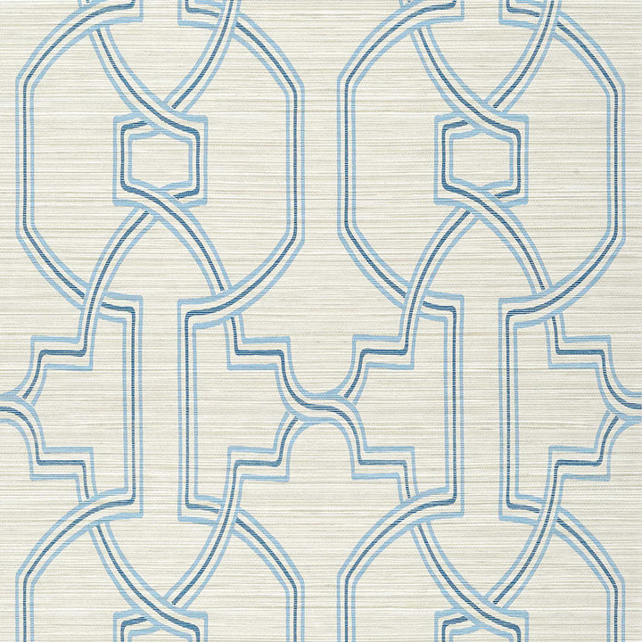 Promenade-Behang-Tapete-Thibaut-Cream and Blue-Rol-T277-Selected Wallpapers