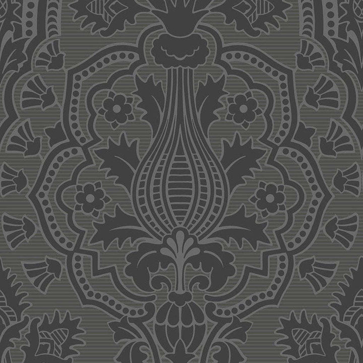 Pugin Palace Flock-behang-Tapete-Cole & Son-Charcoal-Rol-116/9035-Selected Wallpapers