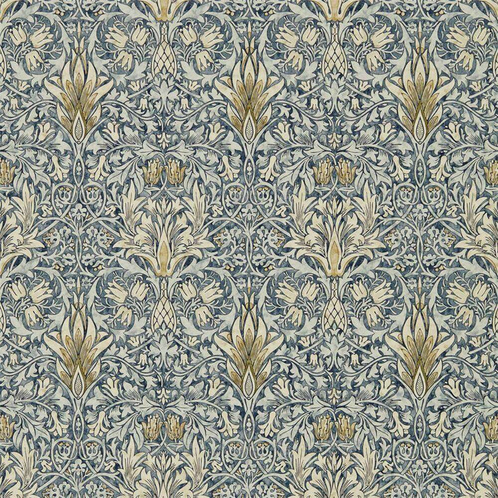 Snakeshead-behang-Tapete-Morris & Co-Indigo/Cumin-Rol-216428-Selected Wallpapers
