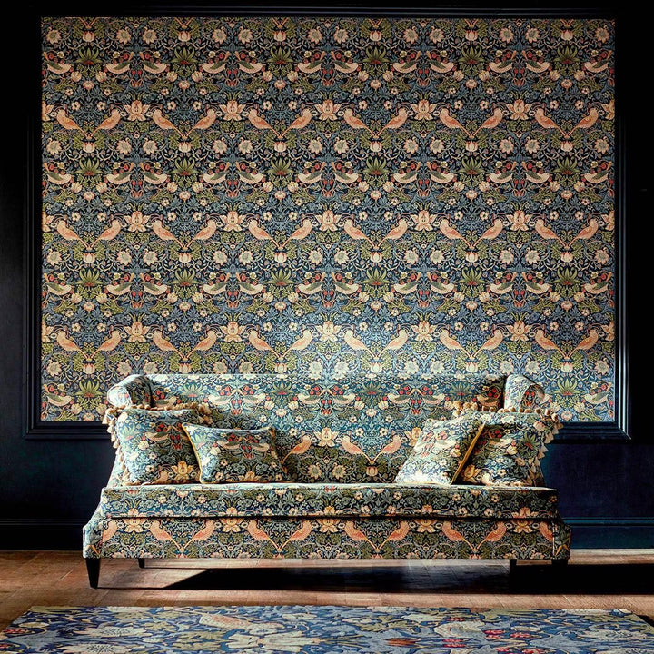 Strawberry Thief Velvet stof-Fabric-Tapete-Morris & Co-Selected Wallpapers