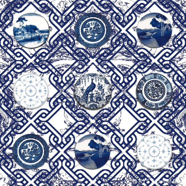 The Blue Delft NO 1 behang-behang-Daisy James-Original-Vinyl-M2-Selected Wallpapers &amp; Interiors