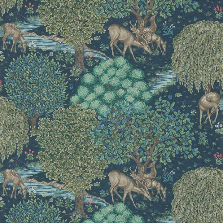 The Brook-behang-Tapete-Morris & Co-Dark Blue-Meter (M1)-214887-Selected Wallpapers