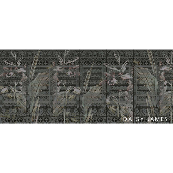 The Cartouche Grey behang-behang-Daisy James-Selected Wallpapers &amp; Interiors