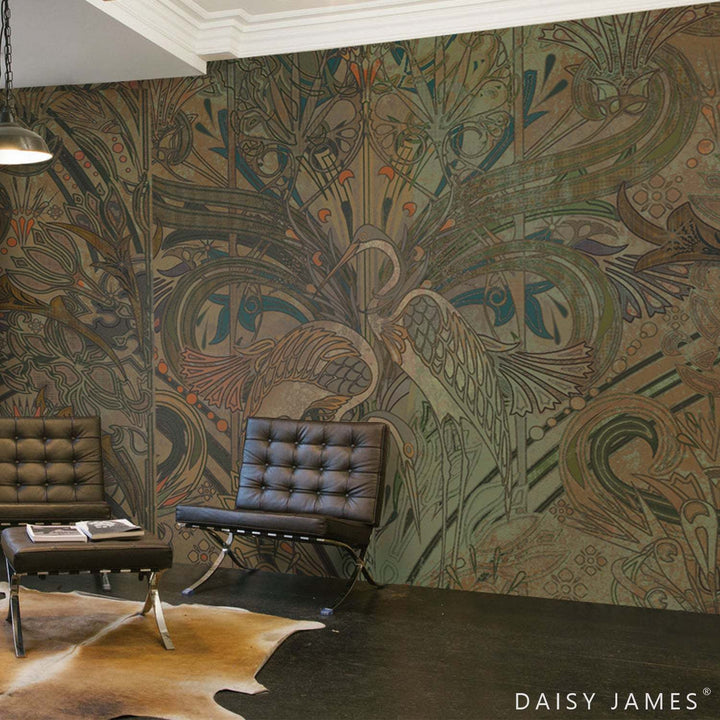 The Crane No2 behang-behang-Daisy James-Selected Wallpapers &amp; Interiors