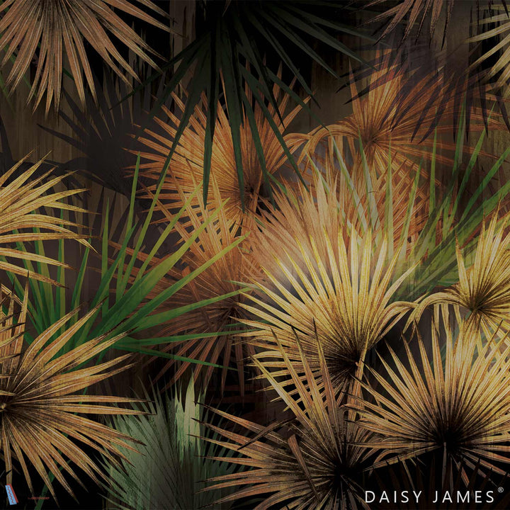 The Folia behang-behang-Daisy James-Green/Gold-Vinyl-M2-Selected Wallpapers &amp; Interiors
