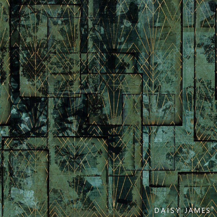 The Jade behang-behang-Daisy James-Green-Vinyl-M2-Selected Wallpapers &amp; Interiors