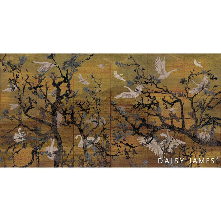 The Lake Ocher behang-behang-Daisy James-Selected Wallpapers &amp; Interiors