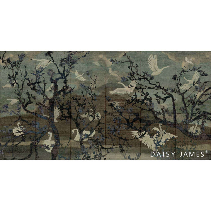 The Lake Petrol behang-behang-Daisy James-Selected Wallpapers &amp; Interiors