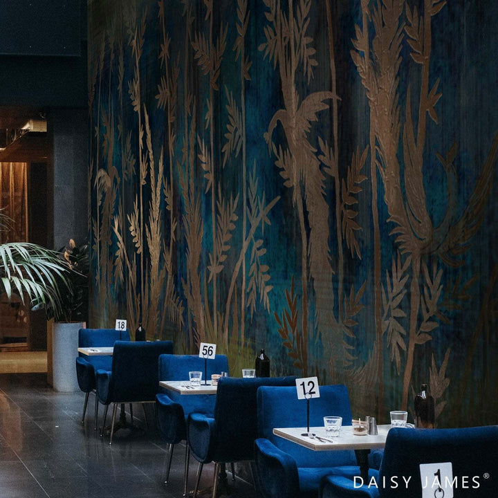 The Loom Blue behang-Behang-Daisy James-Selected Wallpapers &amp; Interiors