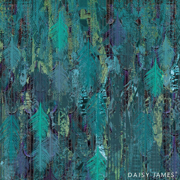 The Panache Blue behang-behang-Daisy James-Blue-Vinyl-M2-Selected Wallpapers &amp; Interiors