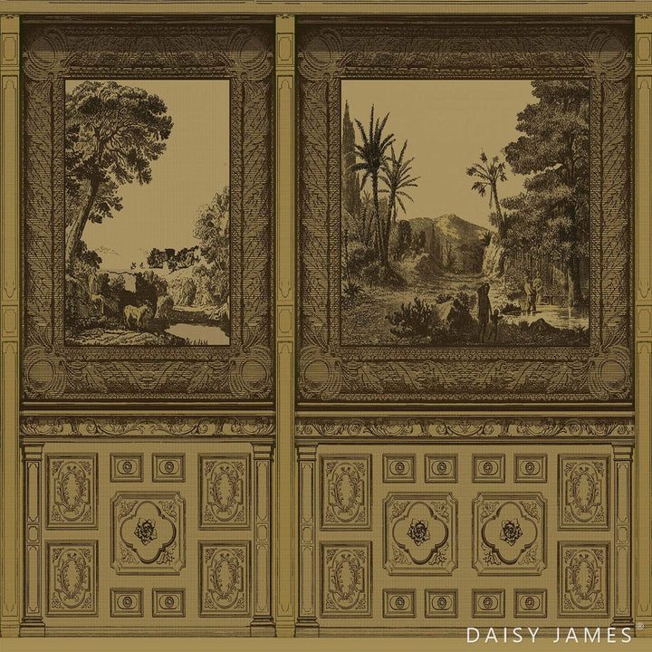 The Panel behang-behang-Daisy James-Ocher-Vinyl-M2-Selected Wallpapers &amp; Interiors