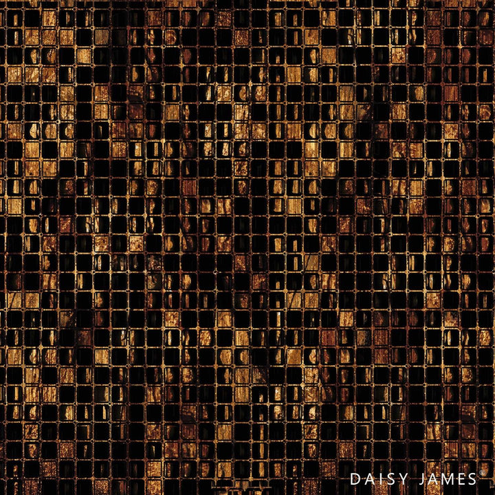 The Penny behang-behang-Daisy James-Goud / Zwart-Vinyl-M2-Selected Wallpapers &amp; Interiors