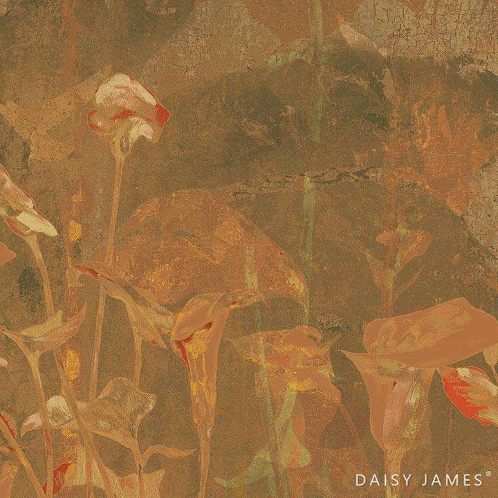 The Perigone behang-behang-Daisy James-Orange-Vinyl-M2-Selected Wallpapers &amp; Interiors