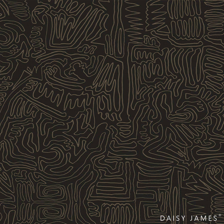 The Roam behang-Behang-Daisy James-Black-Vinyl-M2-Selected Wallpapers &amp; Interiors