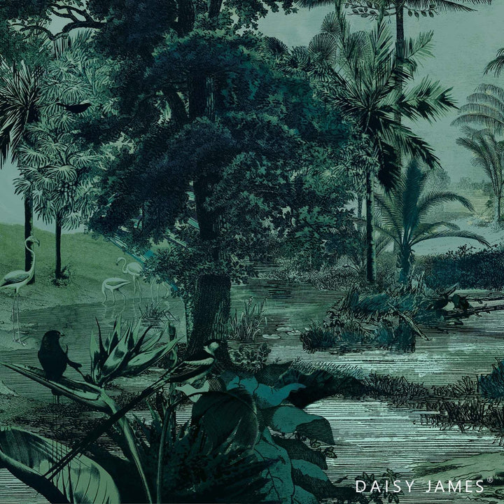 The Shade behang-behang-Daisy James-Green-Vinyl-M2-Selected Wallpapers &amp; Interiors