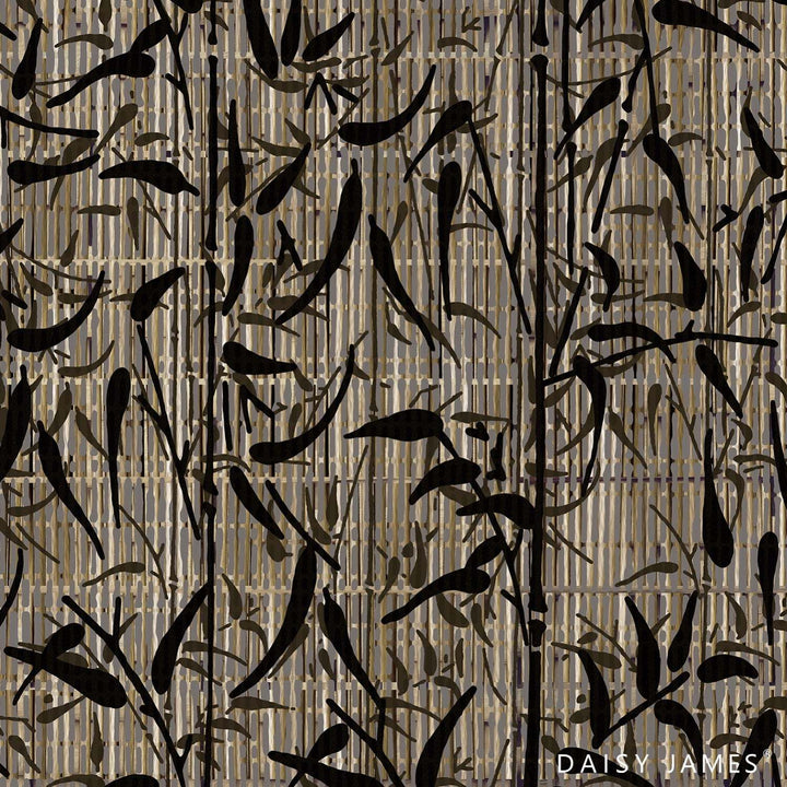 The Sumi-E behang-behang-Daisy James-Grey-Vinyl-M2-Selected Wallpapers &amp; Interiors