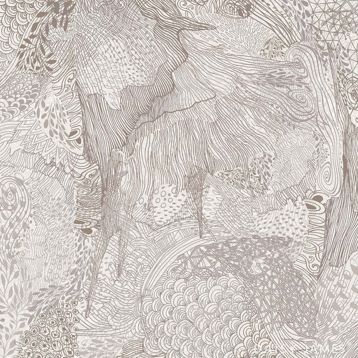 The Tribe Pattern No3 behang-behang-Daisy James-Beige-Vinyl-M2-Selected Wallpapers &amp; Interiors