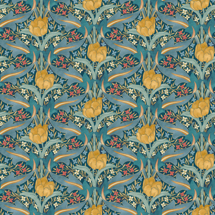 Tulip & Jasmin-Behang-Tapete-GP&J Baker-Teal-Rol-BW45104.2-Selected Wallpapers