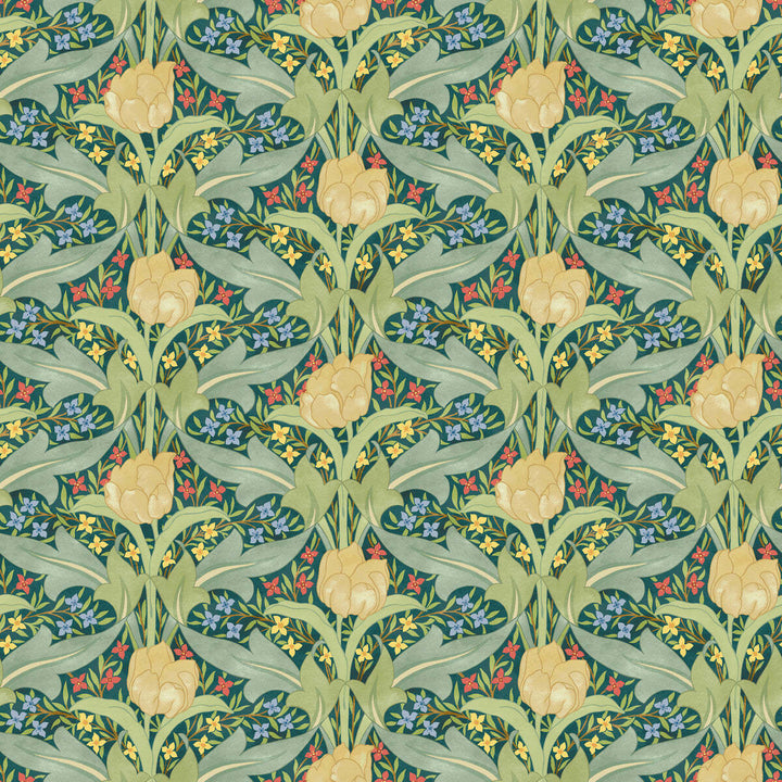 Tulip & Jasmin-Behang-Tapete-GP&J Baker-Emerald-Rol-BW45104.3-Selected Wallpapers