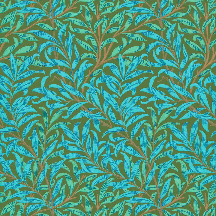 Willow Bough-behang-Tapete-Morris & Co-Olive/Turquoise-Rol-216952-Selected Wallpapers